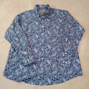 Panhandle Tuf Cooper Performance Long‎ Sleeve Paisley Button Down Shirt Men's XL